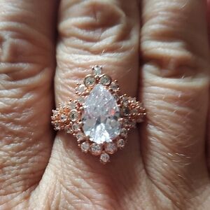 STERLING SILVER ROSE GOLD FANCY PEAR